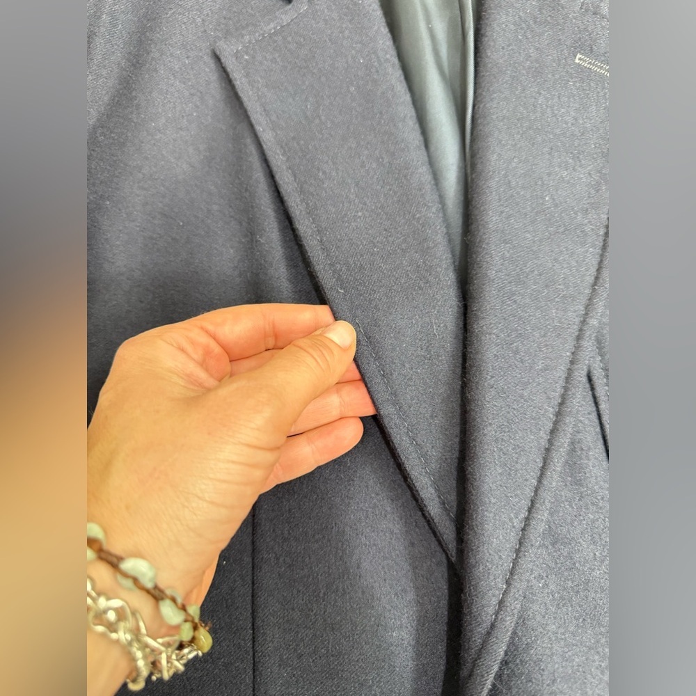 Vintage 90s Ralph Lauren Navy Wool Blazer Gold Crest Buttons Made in USA Size S - Picture 12 of 15